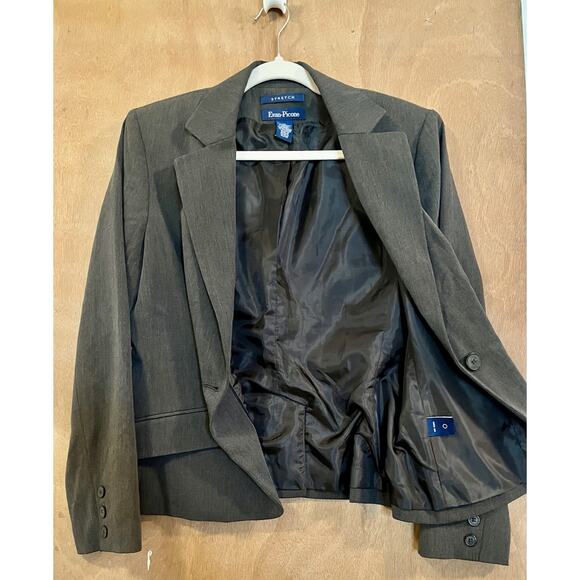 Evan Picone Women’s Charcoal Gray Blazer – Stretch Suit Jacket Size 10 - Picture 5 of 11